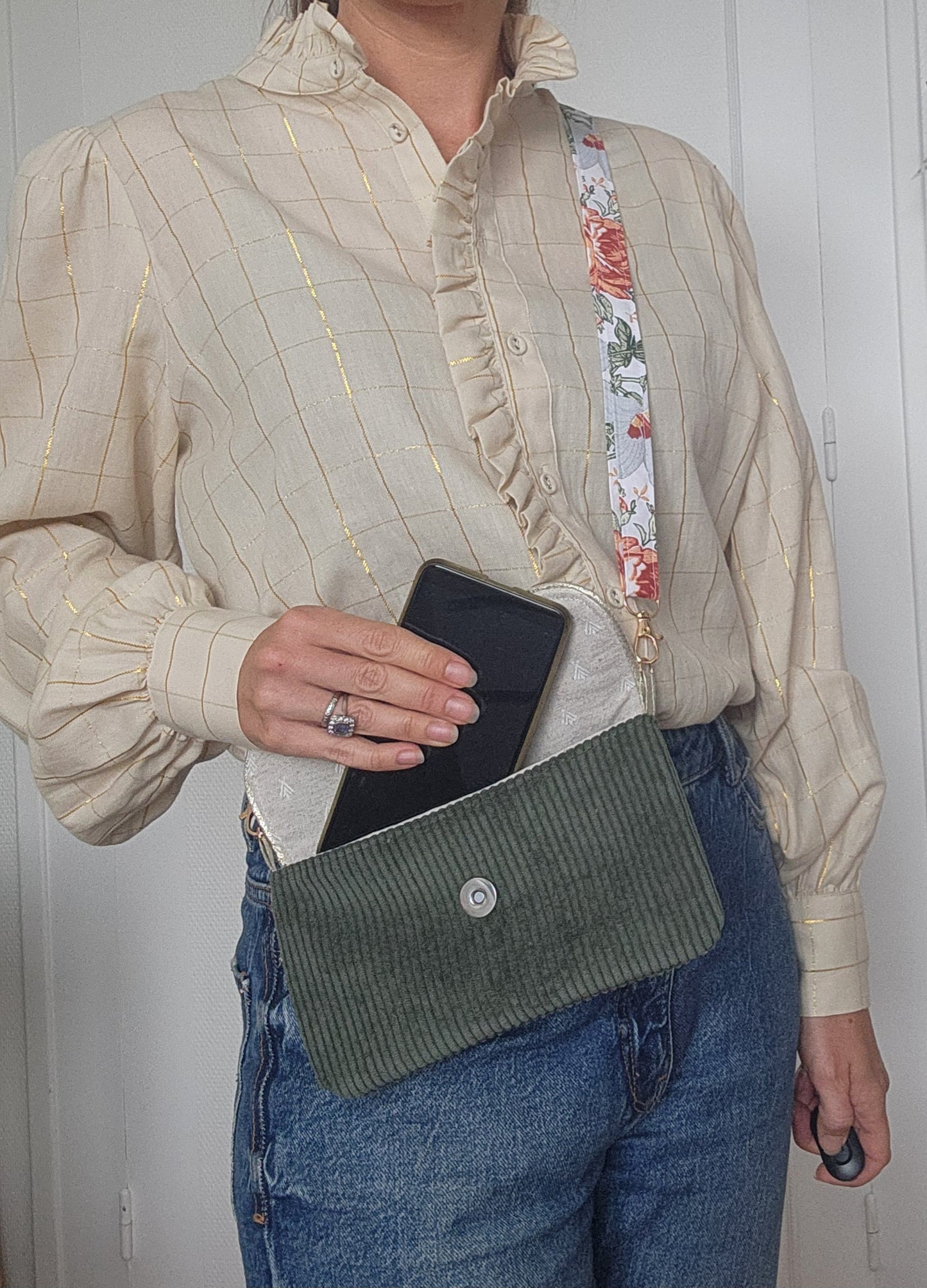 Mini sac, pochette pour téléphone portable en velours