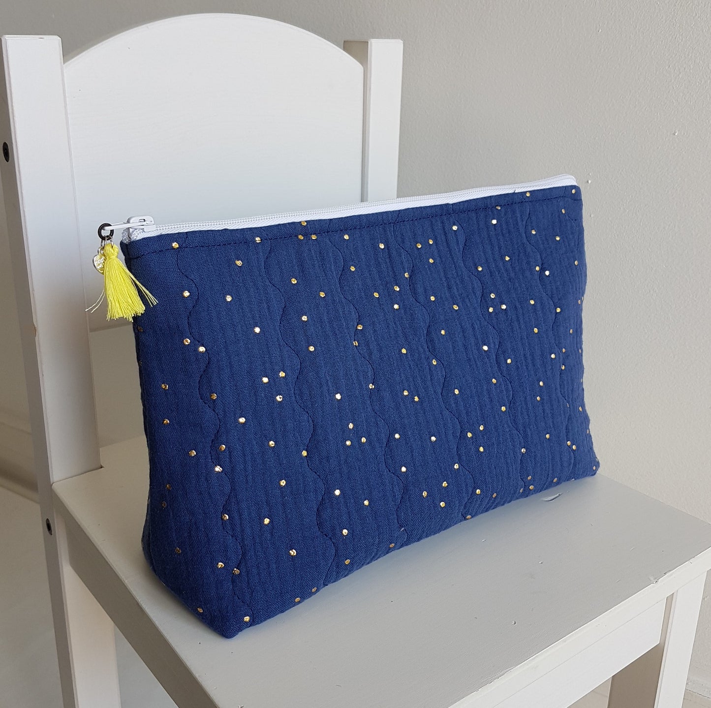 Grande trousse double gaze de coton matelassée