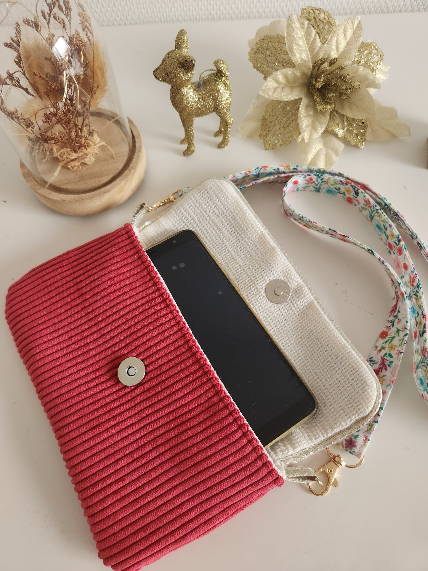 Mini sac, pochette pour téléphone portable en velours
