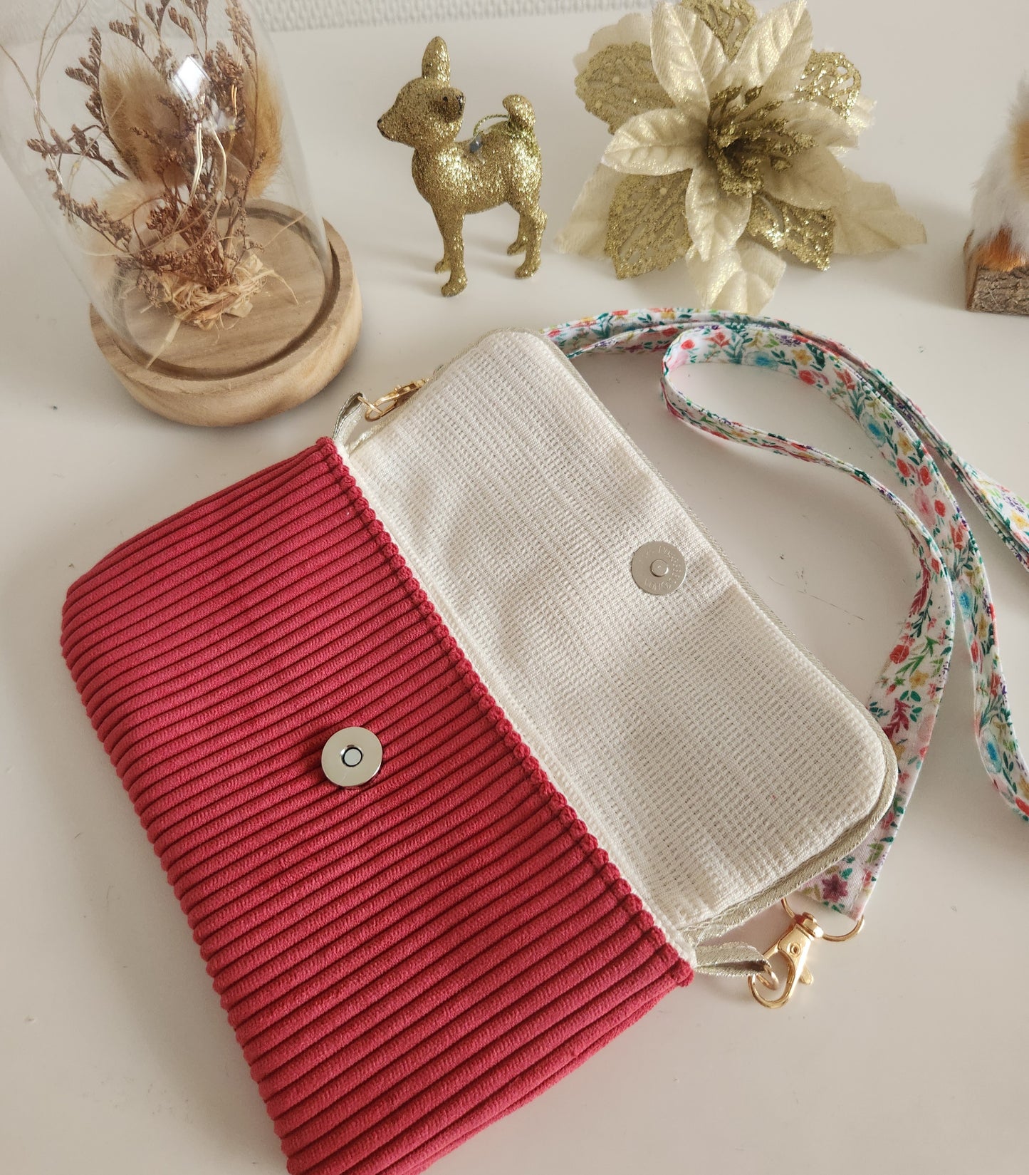 Mini sac, pochette pour téléphone portable en velours