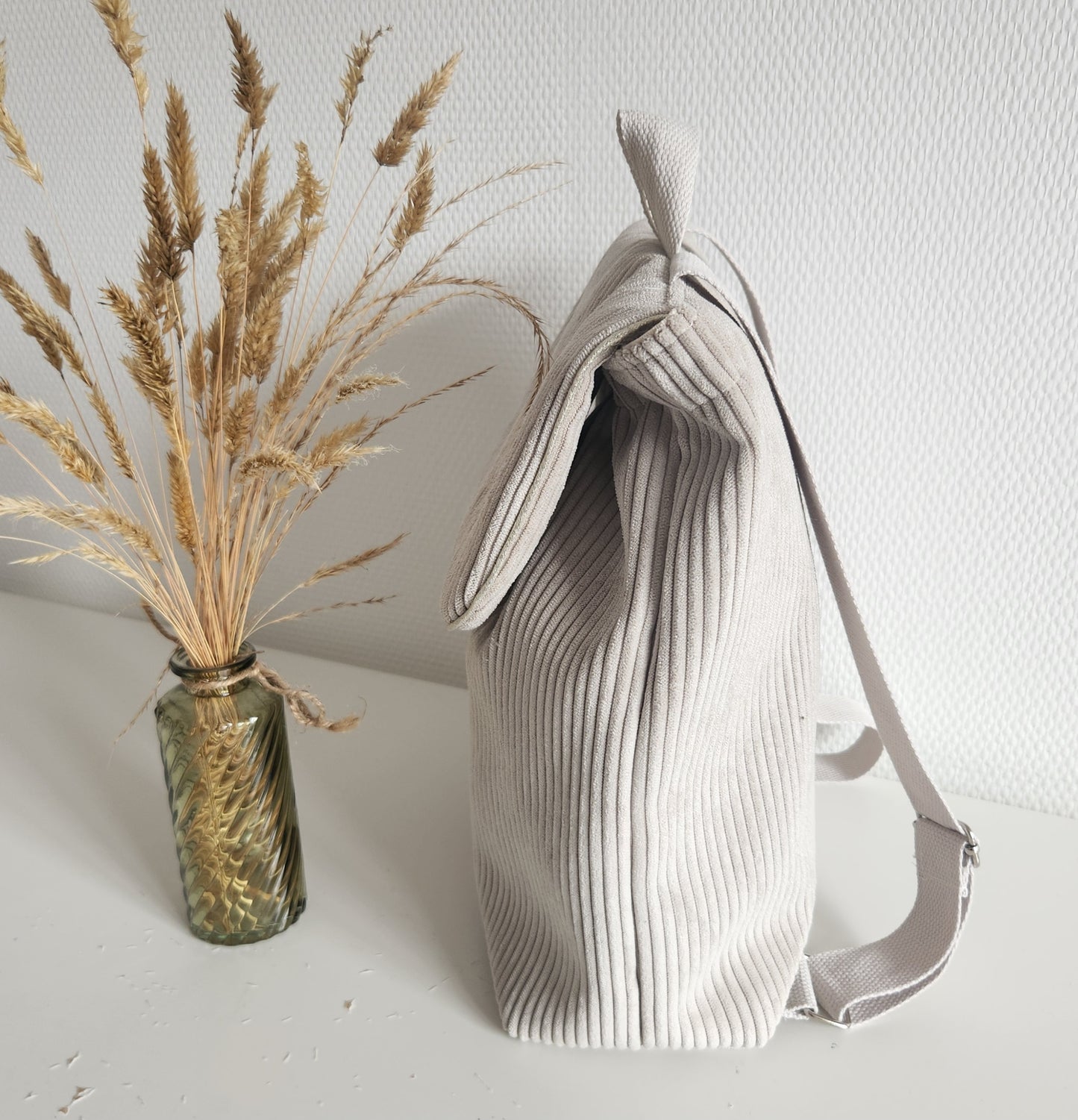 Sac à dos maternelle en velours, broderie renard