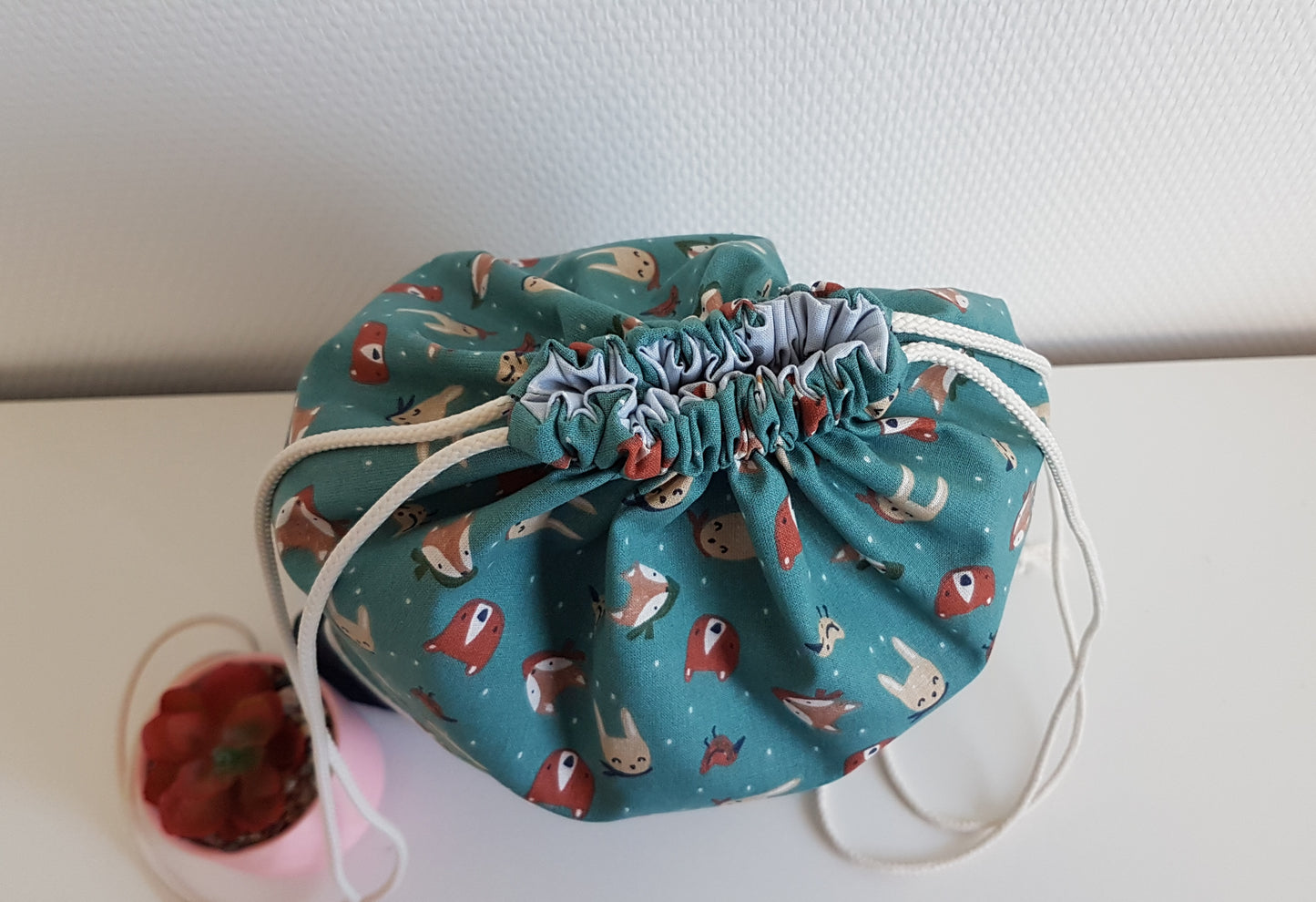 Sac à dos enfant jean et vert motifs animaux