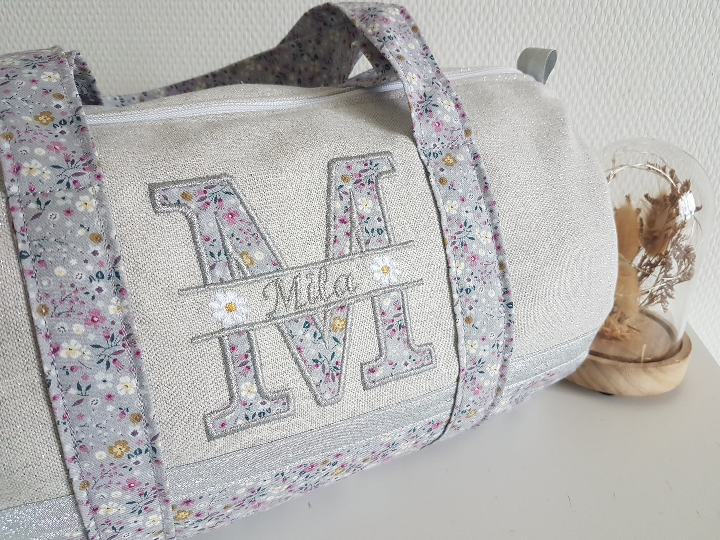 Sac polochon coton scintillant et liberty