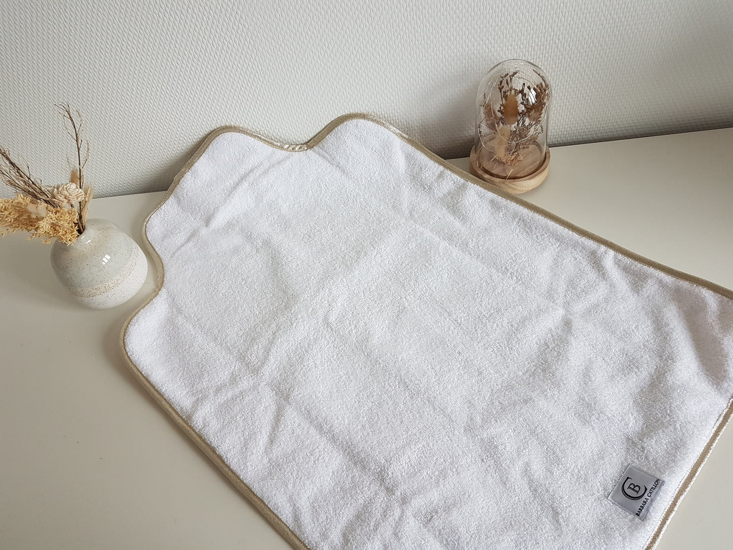 Tapis à langer nomade, rose pâle scintillant et liberty rose