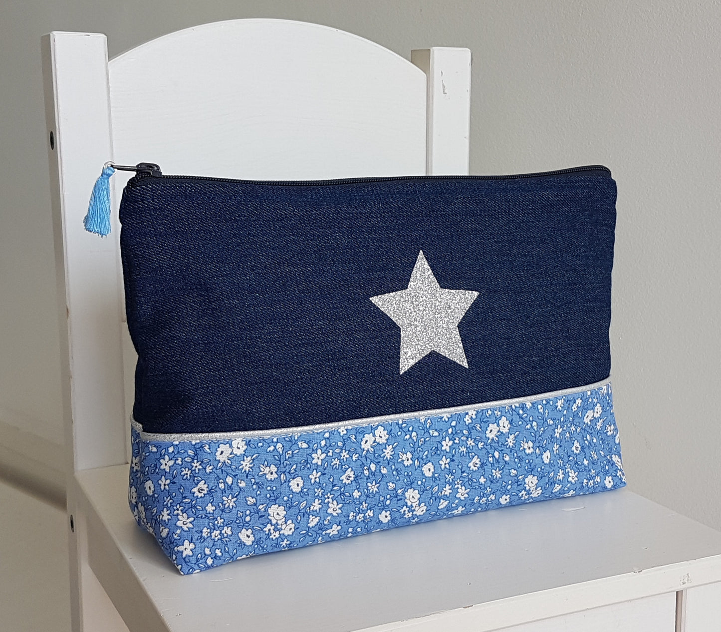 Créez votre grande pochette / trousse bicolore