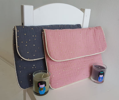 Protège carnet de santé, pochette à langer, double gaze de coton .