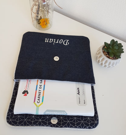 Créez votre protège carnet de santé, pochette à langer, unicolore molletonné