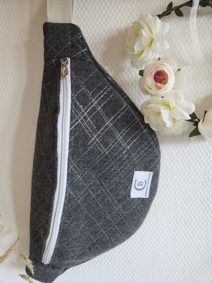 Sac banane grise et argent