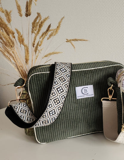 Sac à main bandoulière femme, velours ou coton fleuri. Bandoulière au choix.