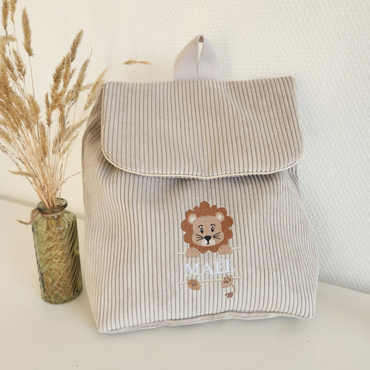 Bestickter Kindergartenrucksack, schimmernde Baumwolle und Liberty