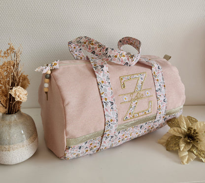 Sparkly cotton and liberty duffel bag