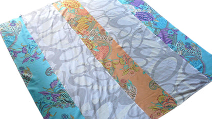 Grand foulard carré pour femme, patchwork, oversize, en voile de coton