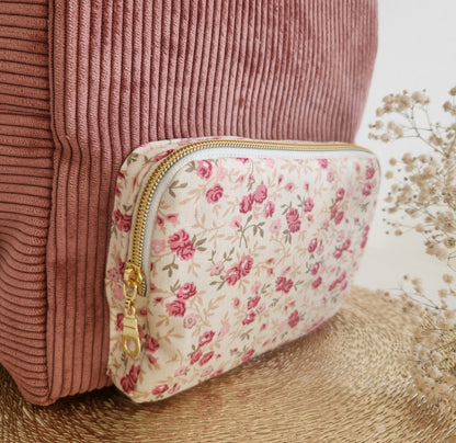Bestickter Kindergartenrucksack, schimmernde Baumwolle und Liberty