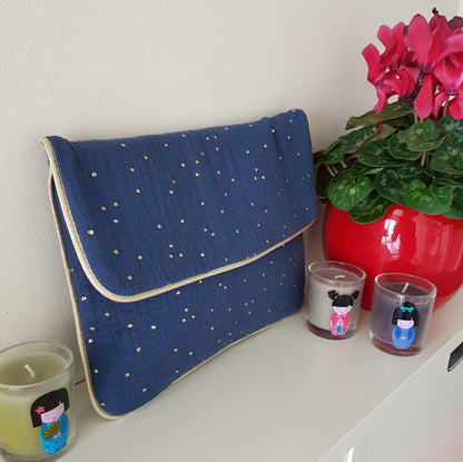 Protège carnet de santé, pochette à langer, double gaze de coton .