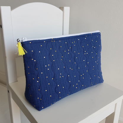 Grande trousse double gaze de coton matelassée