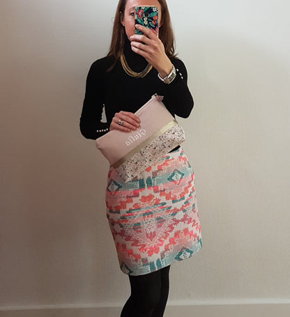 Créez votre grande pochette / trousse bicolore