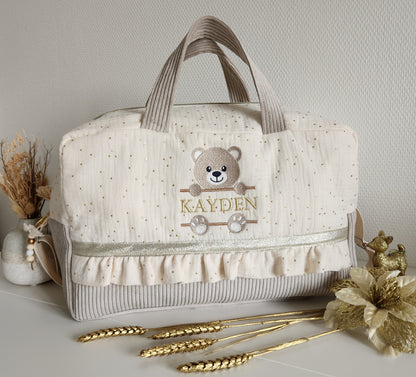 Gestalten Sie Ihre zweifarbige Wickel- oder Reisetasche