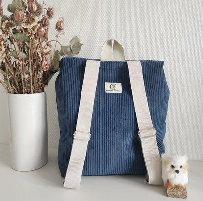 Sac à dos maternelle en velours, broderie ourson