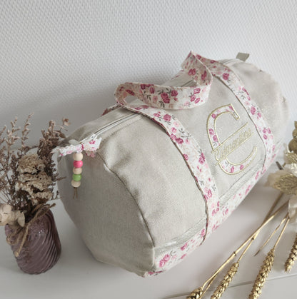 Sparkly cotton and liberty duffel bag