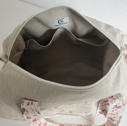 Sparkly cotton and liberty duffel bag