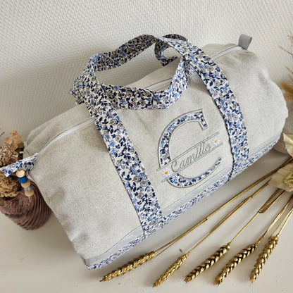 Sparkly cotton and liberty duffel bag
