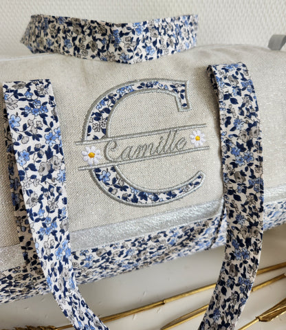 Sparkly cotton and liberty duffel bag