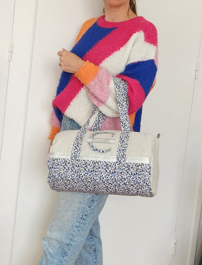 Sparkly cotton and liberty duffel bag