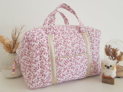 Valisette matelassée fleurie style liberty