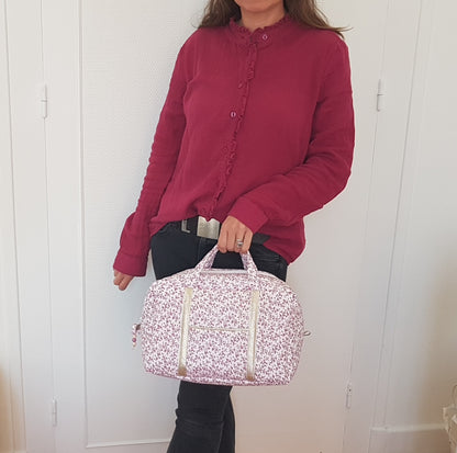 Valisette matelassée fleurie style liberty