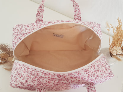 Valisette matelassée fleurie style liberty