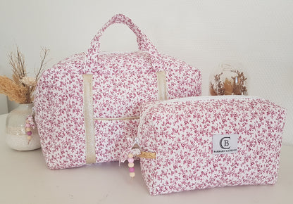Valisette matelassée fleurie style liberty