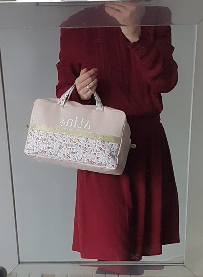 Valisette rose pâle scintillant et liberty