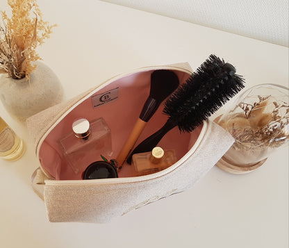 Trousse de toilette rose scintillant et liberty