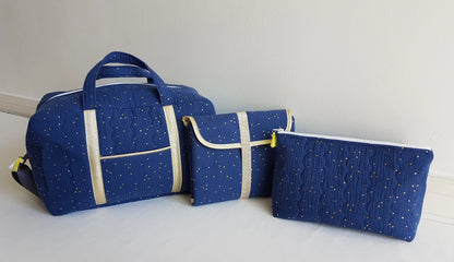 Grande trousse double gaze de coton matelassée