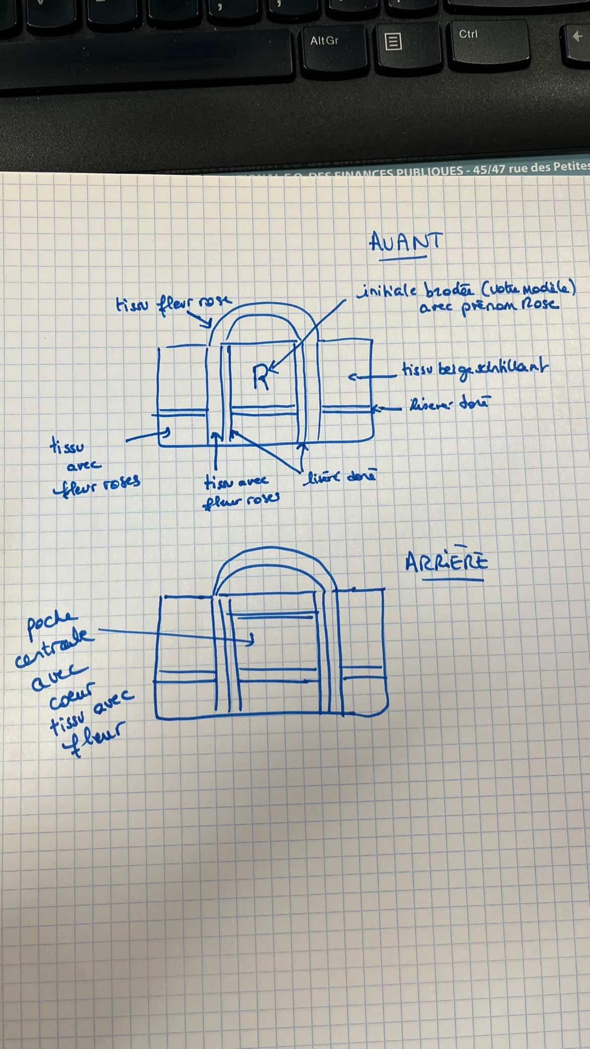 RESERVE: Sac XL bicolore beige et fleurs vintage