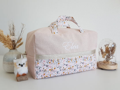 Valisette rose pâle scintillant et liberty